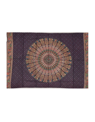 Sárong s ručním tiskem, "Naptal" design, viskóza, 120x170cm