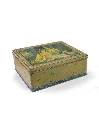 Antik plechová krabice, s gazelou