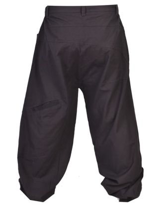 Unisex balonové kalhoty zapínané na zip a knoflík, černá