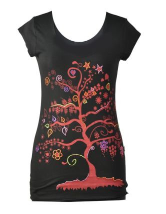 Černé tričko s krátkým rukávem a černým potiskem "Tree" design
