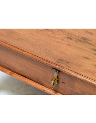 Starý kupecký stolek z teakového dřeva, 76x54x34cm