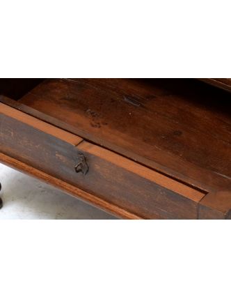 Starý kupecký stolek z teakového dřeva, 60x40x33cm