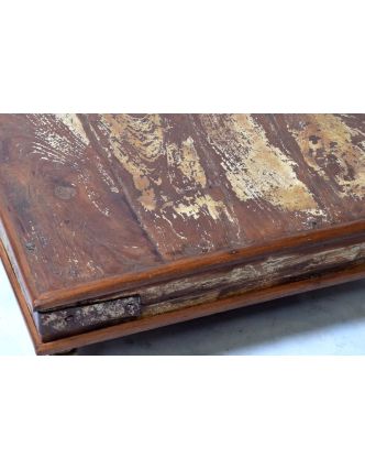 Starý čajový stolek z teakového dřeva, 58x58x20cm