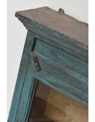 Prosklená skříňka z teakového dřeva, 42x14x76cm