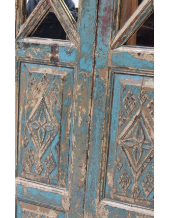 Staré dveře z teakového dřeva se zrcadlem, 62x183x4cm