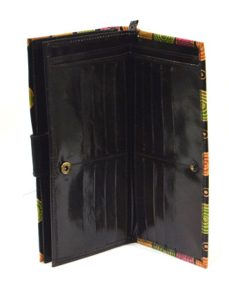 Peněženka, malovaná kůže, černá, 23x12cm