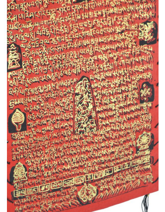 Stínidlo, čtyřboké,červené, zlatý tisk, písmo, 18x25cm