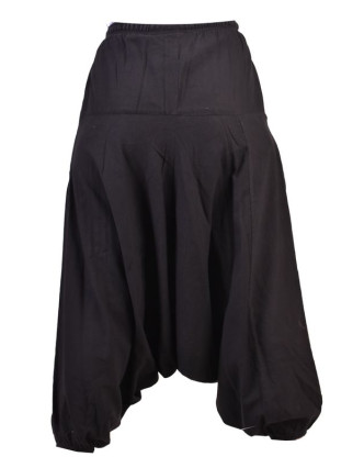 Unisex turecké kalhoty s potiskem mandaly, elastický pas, černá+stříbrná