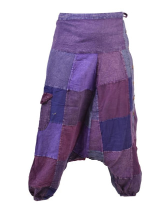 Unisex turecké kalhoty s kapsami a knoflíky, stonewashed design