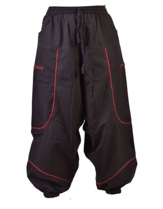 Unisex turecké kalhoty s kapsami, černé