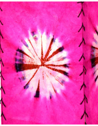 Stínidlo, růžové, čtyřboké, batika kruh, barvený rýžový papír, 18x26cm