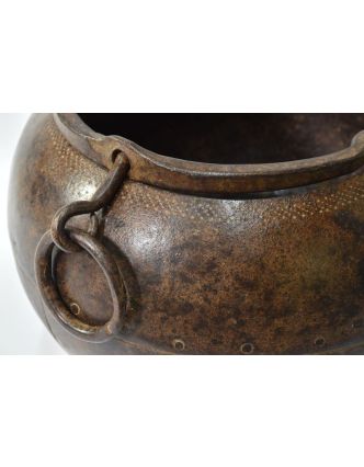 Stará kovová nádoba, kotlík, 28x29x24cm