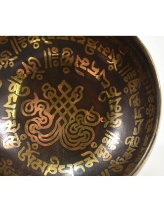 Tibetská mísa, "Gulpa", gravírovaná s designem, průměr 11,5 cm