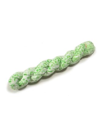 Bílý šátek s květinovým potiskem, mačkaná úprava, zelený potisk, 110x170cm