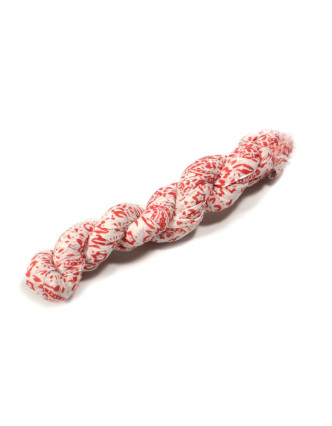 Bílý šátek s květinovým potiskem, mačkaná úprava, červený potisk, 110x170cm