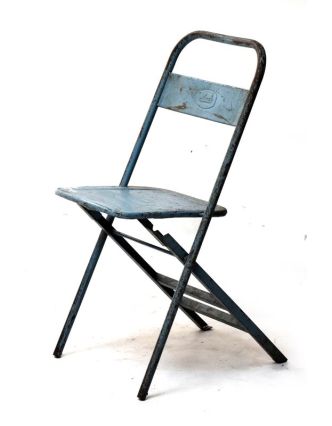 Kovová skládací židle, antik, 35x31x80cm