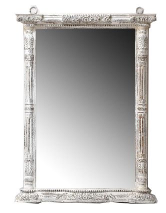 Zrcadlo v rámu z mangového dřeva ručně vyřezávané, 104x15x140cm