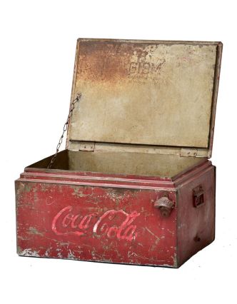 Plechová lednička "Coca Cola", antik, 56x44x34cm