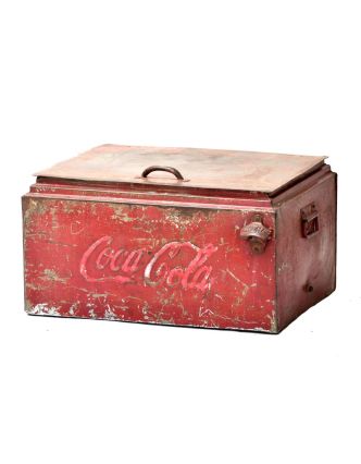Plechová lednička "Coca Cola", antik, 56x44x34cm