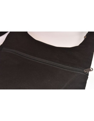 Originální taška přes rameno s pěti kapsami, černá s potiskem, 29x31cm