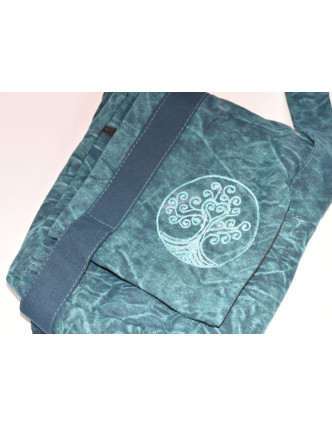 Malá taška přes rameno, modrá, bavlna, 22x20cm, popruh až 60cm