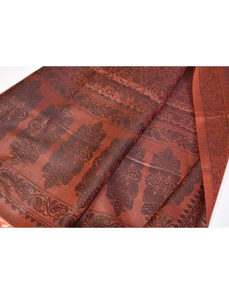 Šátek, brokát - viskóza, cihlový, paisley design, 50x175cm