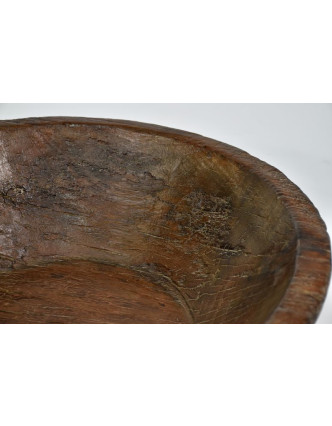 Dřevěná mísa z teakového dřeva, antik, 49x24x14cm