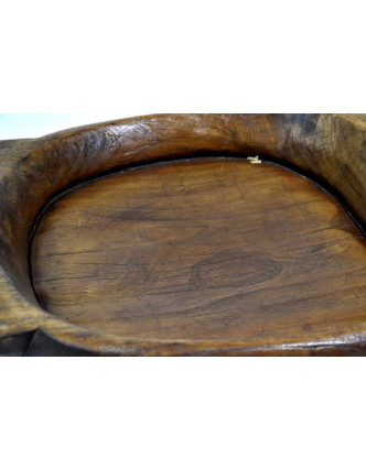 Dřevěná mísa z teakového dřeva, antik, 58x42x8cm