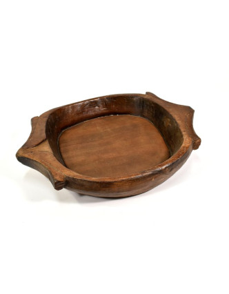 Dřevěná mísa z teakového dřeva, antik, 55x41x9cm