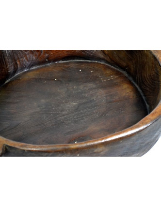Dřevěná mísa z teakového dřeva, antik, 57x45x10cm