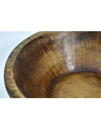 Dřevěná mísa z teakového dřeva, antik, 49x49x16cm