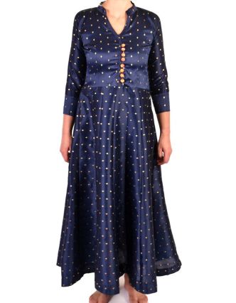 Luxusní indické šaty "Anarkali", tmavě modré, šál a leginy