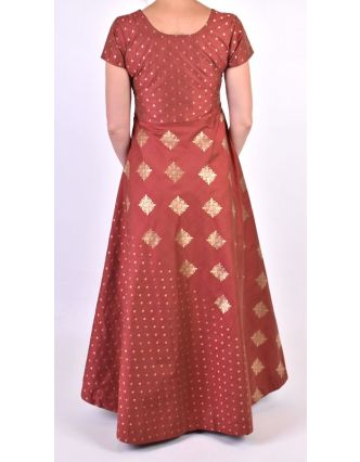 Luxusní indické šaty "Anarkali", cihlově červené, šál a leginy