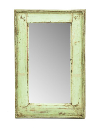 Zrcadlo v rámu, starý teak, antik patina, 33x51x3cm