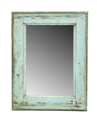 Zrcadlo v rámu, starý teak, antik patina, 36x47x3cm