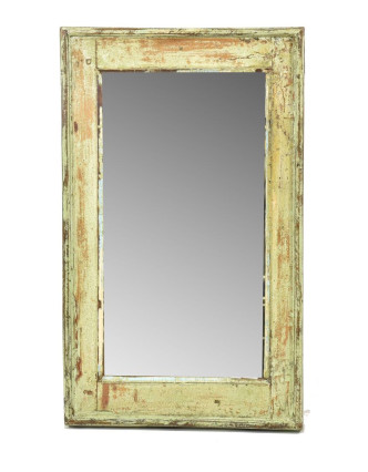 Zrcadlo v rámu, starý teak, antik patina, 38x63x4cm