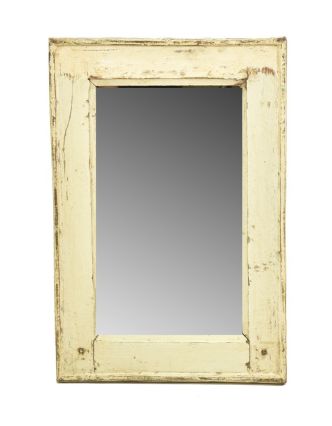 Zrcadlo v rámu, starý teak, antik patina, 38x56x4cm