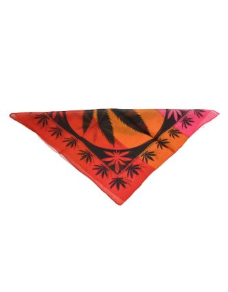 Šátek malý, tisk marihuana, černo-oranžovo-červený, bavlna, 50x50cm
