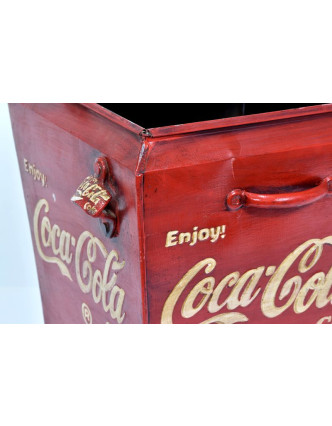 Plechová lednička "Coca Cola", antik, 30x30x44cm