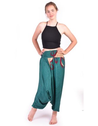 Turecké kalhoty z recyklovaných sárí, bobbin elastický pas