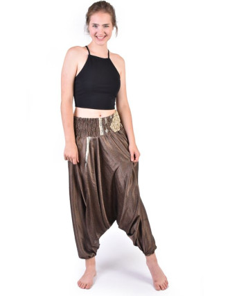Turecké kalhoty z recyklovaných sárí, bobbin elastický pas