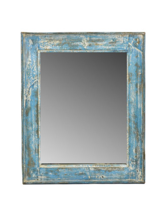 Zrcadlo v rámu, starý teak, antik patina, 56x68x4cm