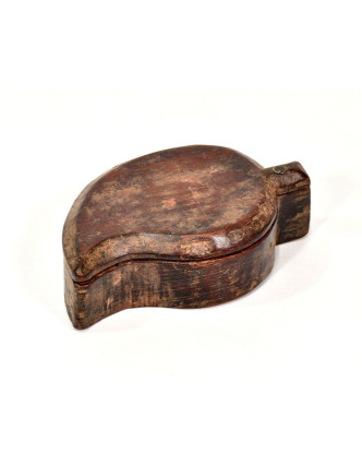 Krabička na Tiku, antik, teakové dřevo, ručně vyřezaná, 10x15x5cm