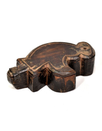 Krabička na Tiku, antik, teakové dřevo, ručně vyřezaná, 10x18x5cm