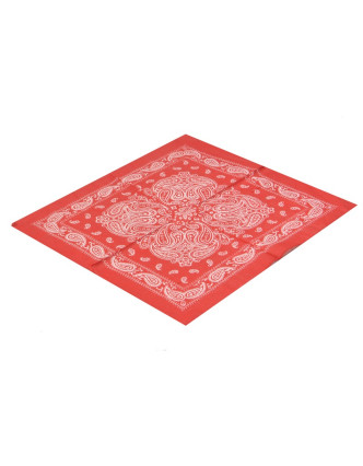 Šátek s paisley potiskem, červený, 50x50cm