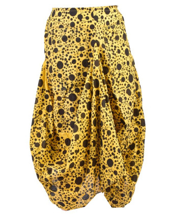Balonová sukně s potiskem puntíků, žlutá
