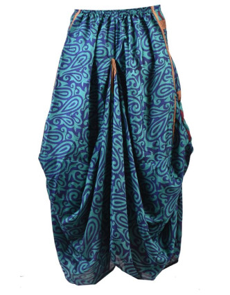 Balonová sukně s potiskem, modro-zelená