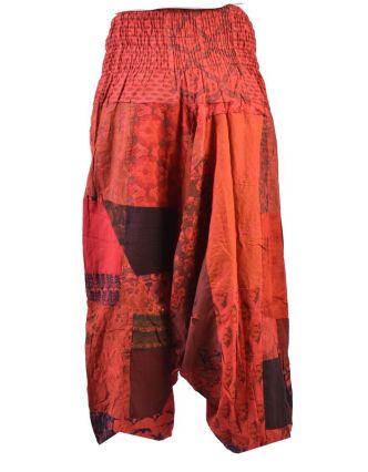 Unisex turecké kalhoty, patchwork design, bobbin, červené