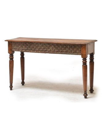 Konzolový stolek z teakového dřeva, ruční řezby, 120x42x73cm