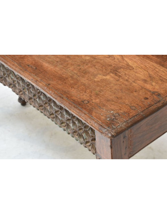 Konzolový stolek z teakového dřeva, ruční řezby, 120x42x73cm